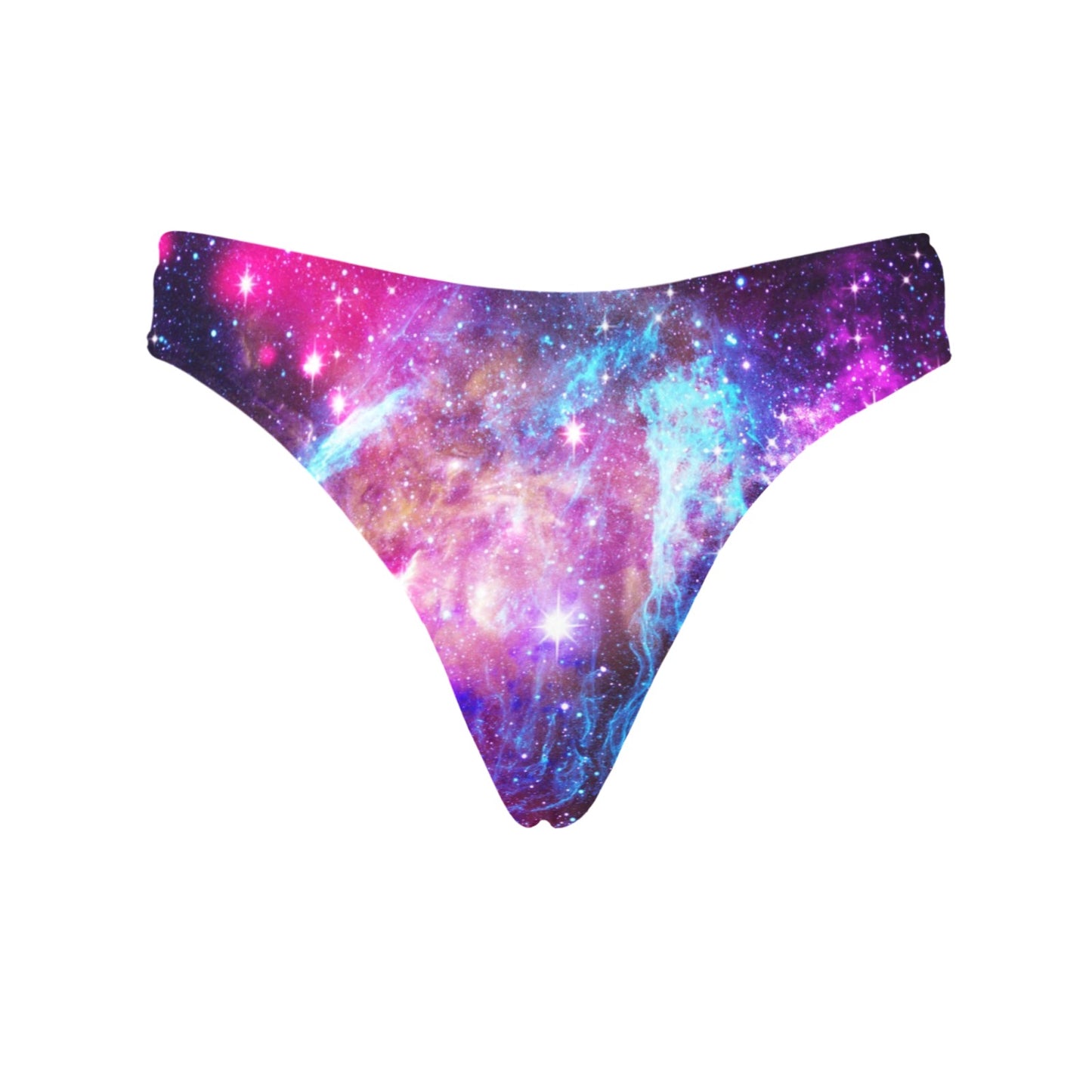Galaxy Night Purple Space Print Women's Thongs
