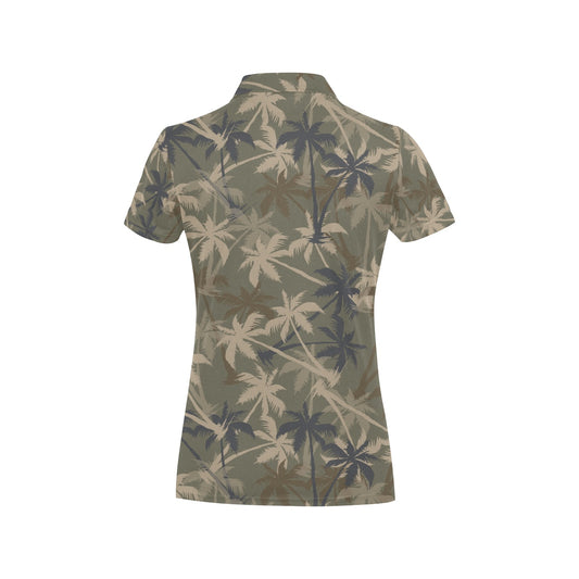 Palm Tree camouflage Women's Polo Shirt