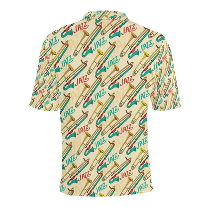 Trombone Pattern Print Design 03 Men Polo Shirt