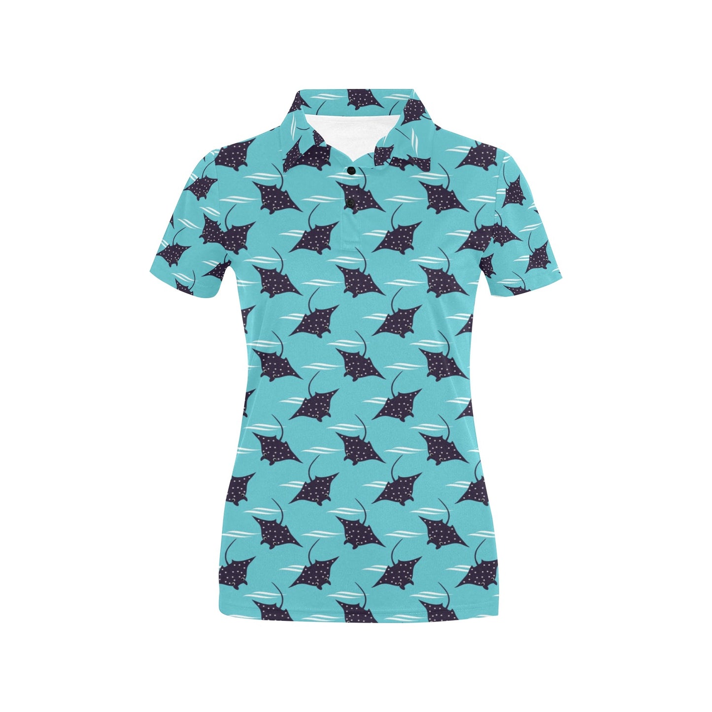 Manta Ray Print Design LKS403 Women's Polo Shirt