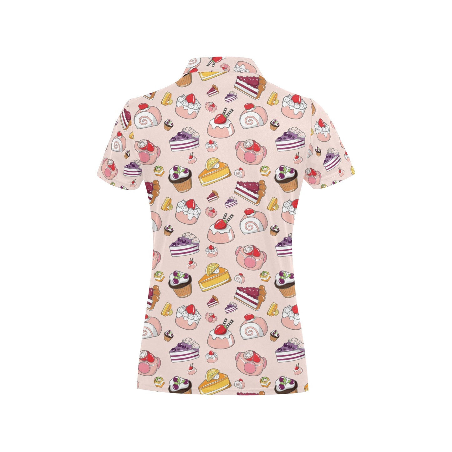 Cake Pattern Print Design 01 Women's Polo Shirt