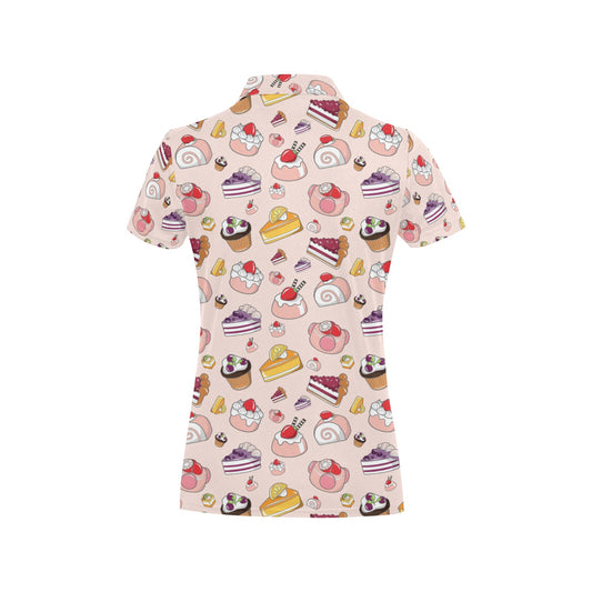 Cake Pattern Print Design 01 Women's Polo Shirt