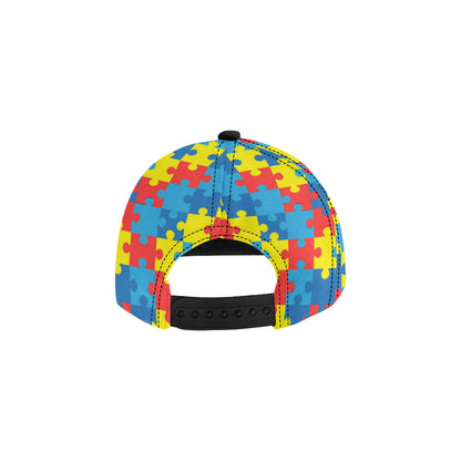 Autism Awareness Puzzles Design Print Snapback Cap