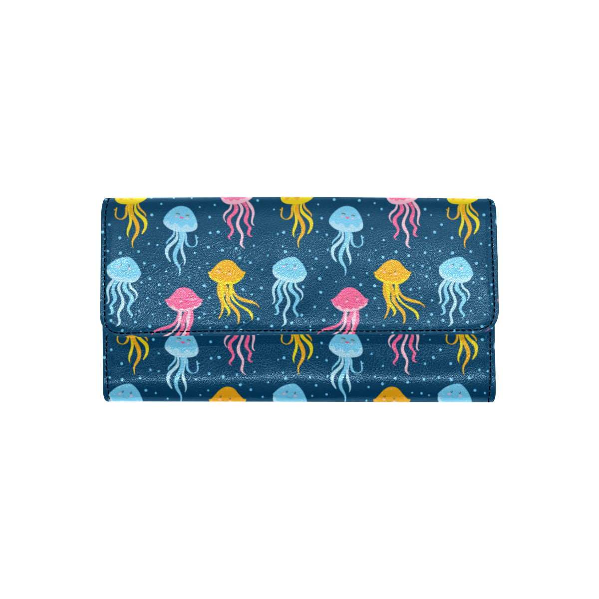Jellyfish Pattern Print Design 04 Women's Trifold Wallet