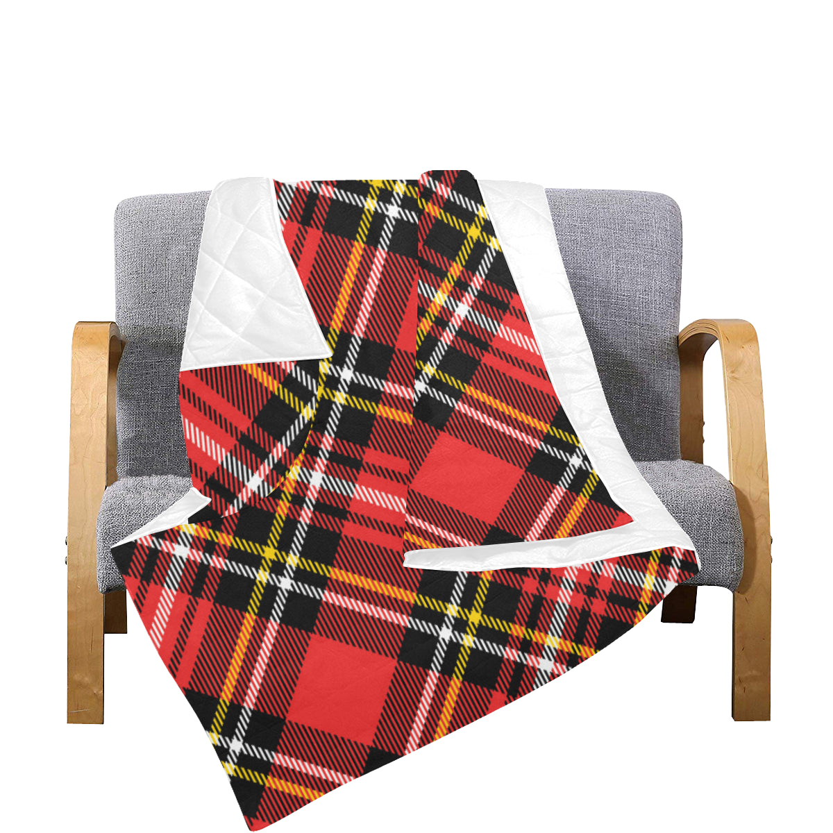 Plaid Red Pattern Print Design A03 Premium Quilt