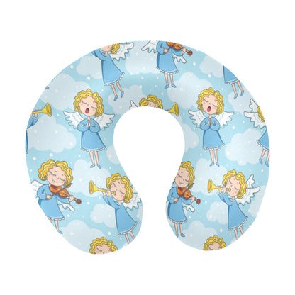 Angel Musician Pattern Print Design 09 U-Shaped Travel Neck Pillow