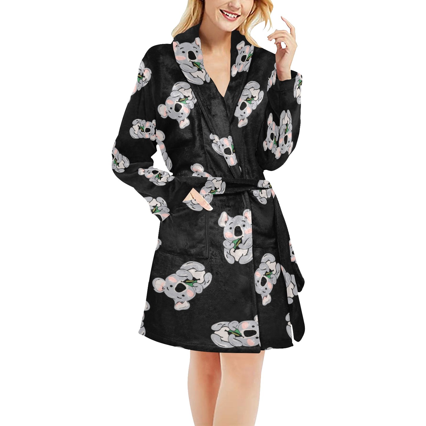 Koala Pattern Print Design 05 Women's Fleece Robe