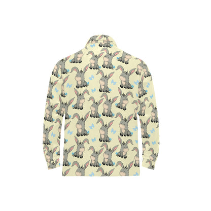 Donkey Baby Pattern Print Design 02 Long Sleeve Polo Shirt For Men's