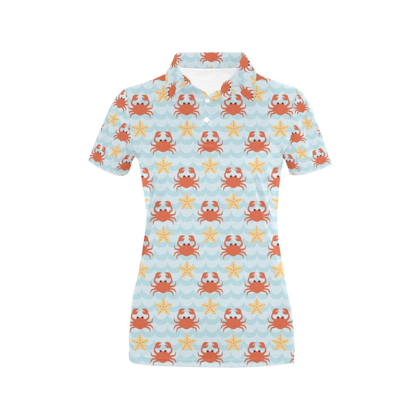 Crab Pattern Print Design 03 Women's Polo Shirt