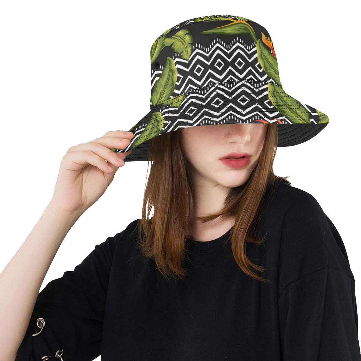 Bird Of Paradise Pattern Print Design BOP07 Unisex Bucket Hat