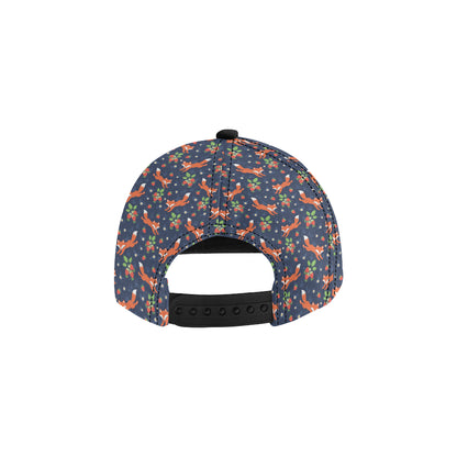 Fox Strawberry Print Pattern Snapback Cap