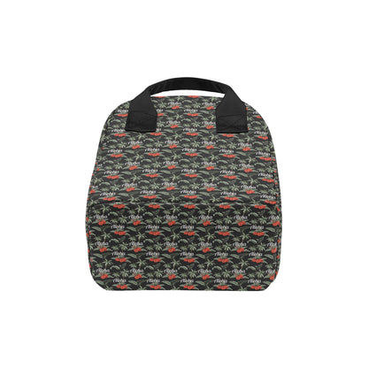 Aloha Palm Tree Design Themed Print Insulated Lunch Bag