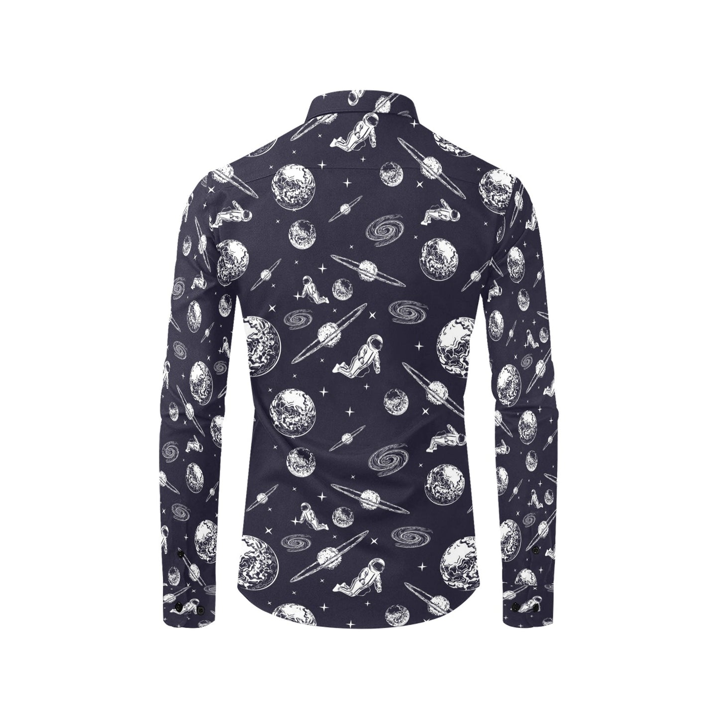 Space Astronaut Print Design LKS302 Men's Long Sleeve Dress Shirt