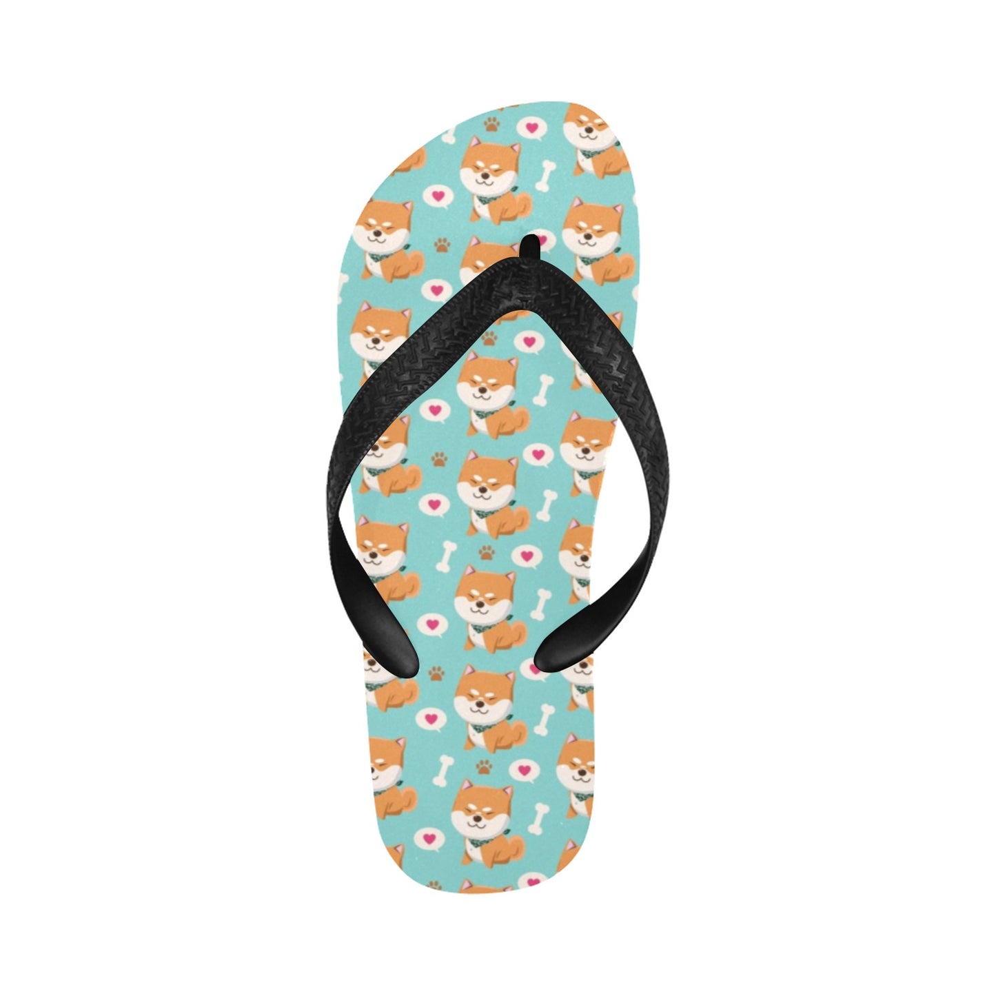 Shiba Inu Print Design LKS3013 Flip Flops