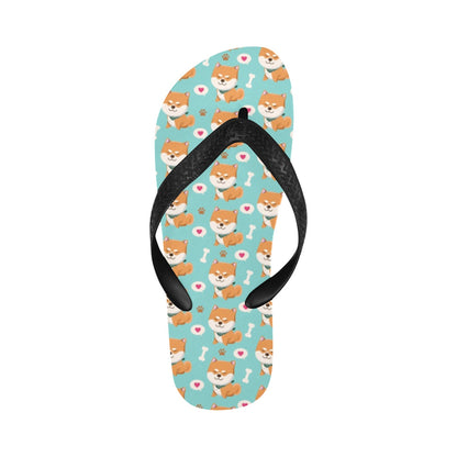Shiba Inu Print Design LKS3013 Flip Flops
