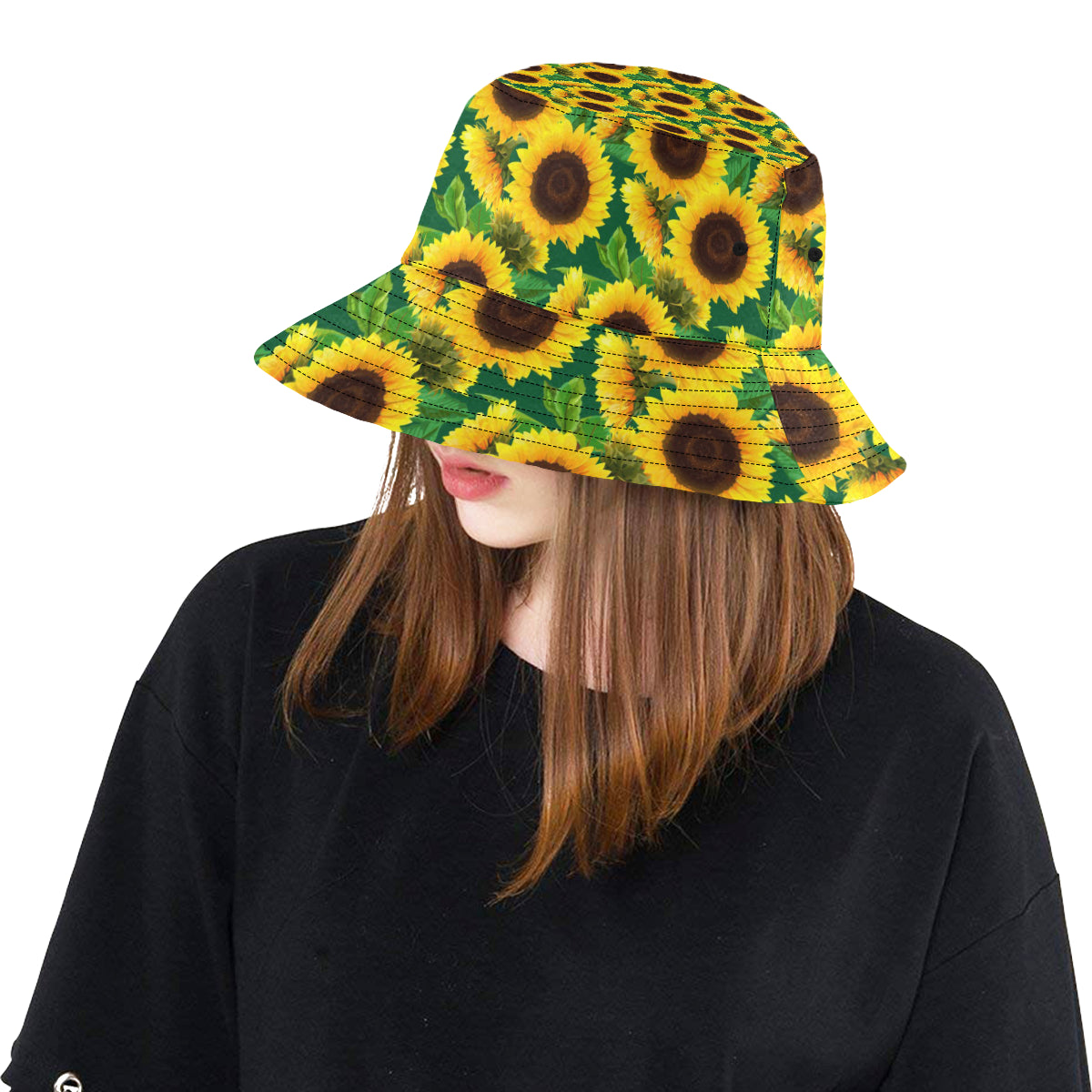 Sunflower Pattern Print Design SF02 Unisex Bucket Hat
