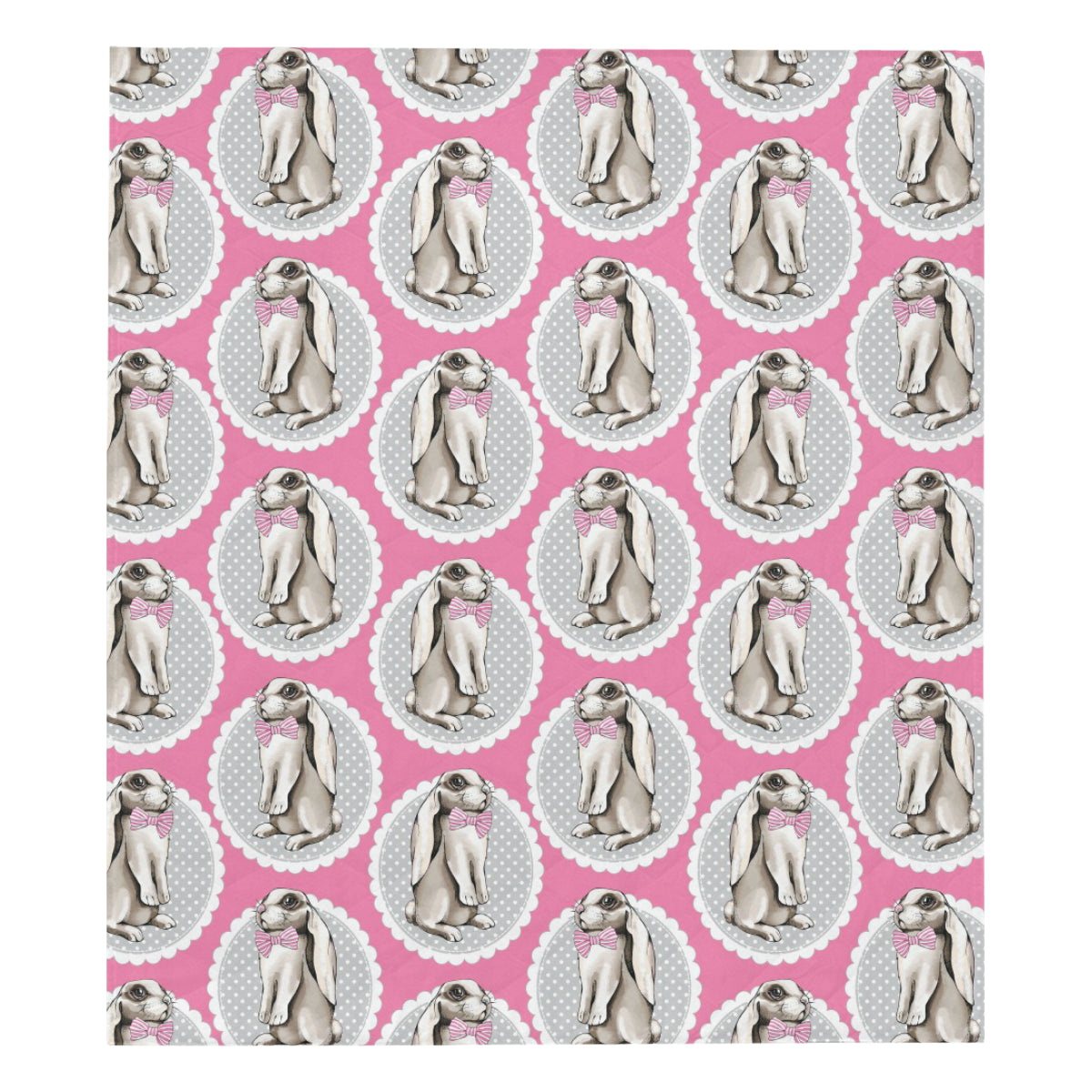 Rabbit Pattern Print Design RB019 Premium Quilt