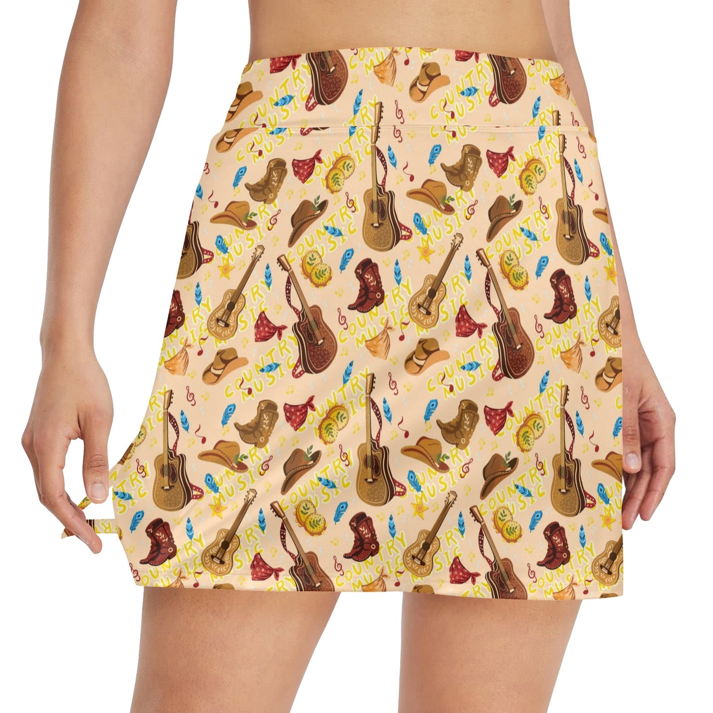 Western Lifestyle Print Design LKS303 17" Golf & Pickleball Skort with Pockets