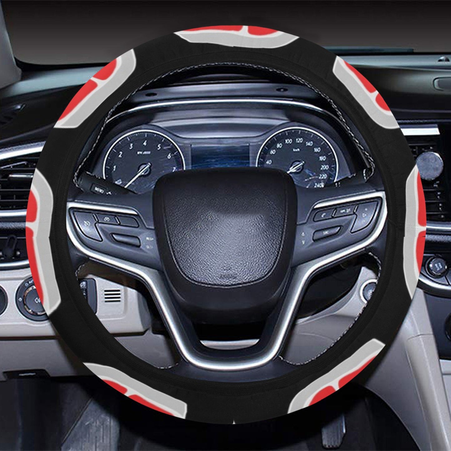 Steak Print Design LKS303 Steering Wheel Cover with Elastic Edge