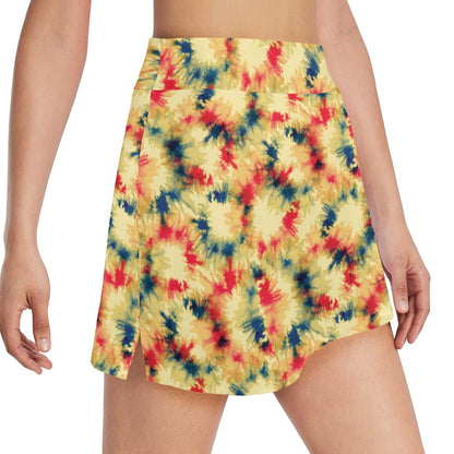 Tie Dye Print Design LKS302 17" Golf & Pickleball Skort with Pockets