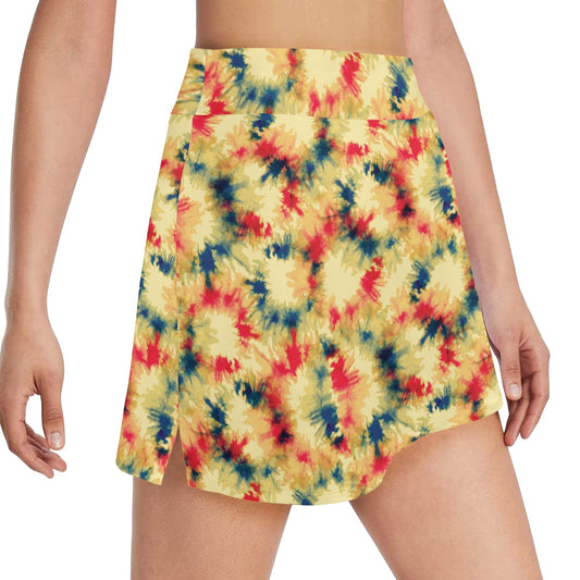Tie Dye Print Design LKS302 17" Golf & Pickleball Skort with Pockets