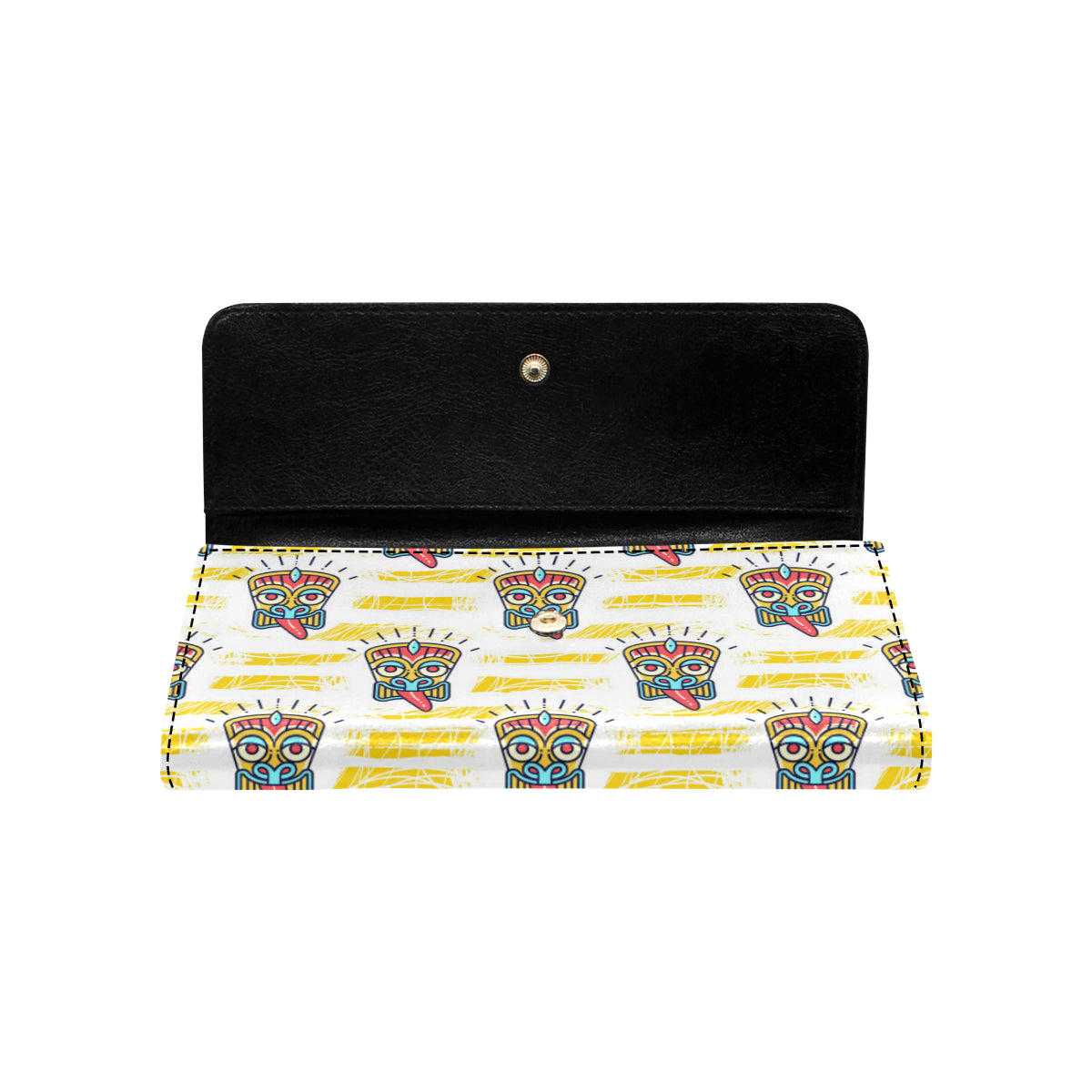 Tiki Smile Mask Print Pattern Women's Trifold Wallet