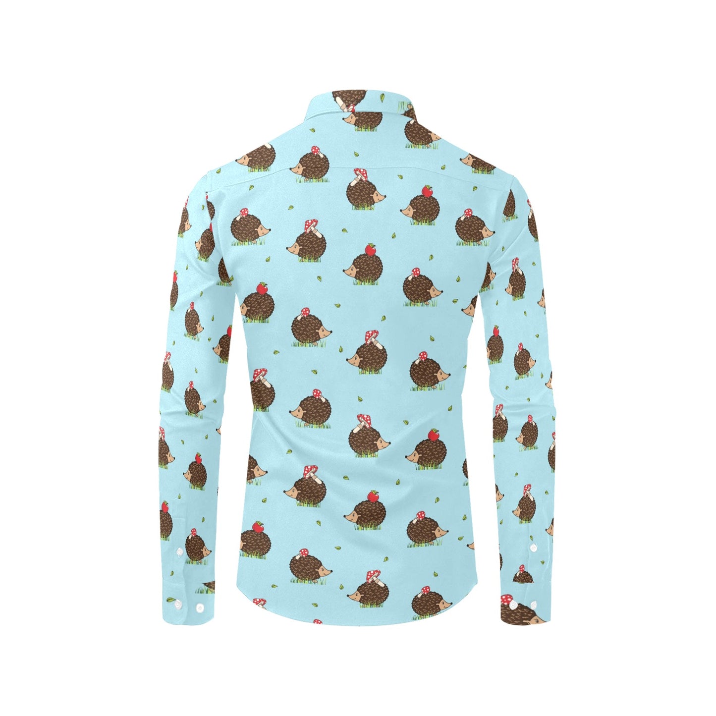 Hedgehog Print Design LKS402 Men's Long Sleeve Dress Shirt