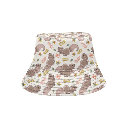 Squirrel Print Design LKS307 Unisex Bucket Hat