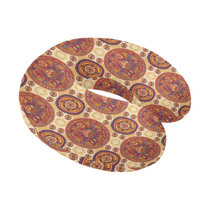 Calendar Aztec Pattern Print Design 01 U-Shaped Travel Neck Pillow
