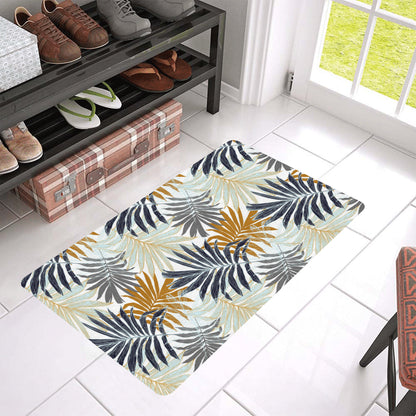 Colorful Tropical Palm Leaves Rubber Doormat