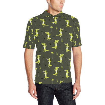 Alligator Pattern Print Design 05 Men Polo Shirt
