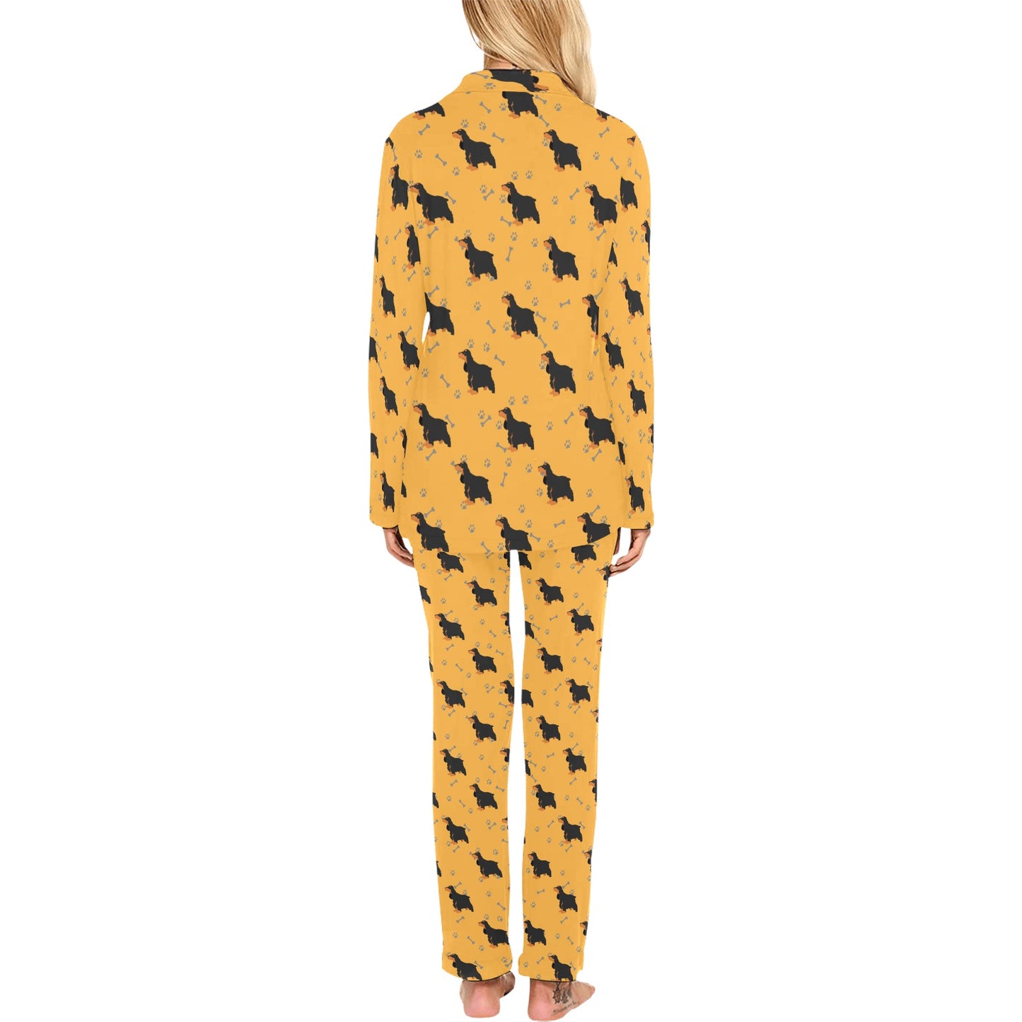 Cocker Pattern Print Design 01 Women's Long Pajama Set