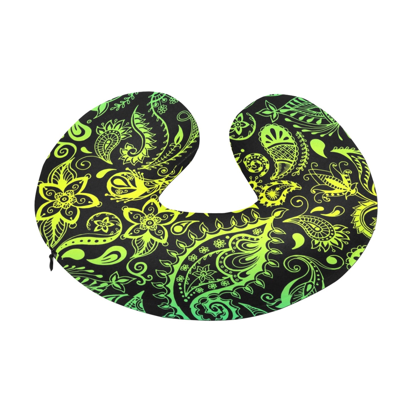 Paisley Green Design Print U-Shaped Travel Neck Pillow