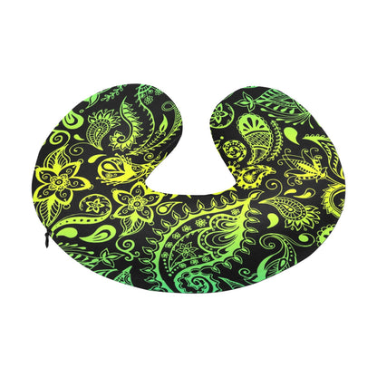 Paisley Green Design Print U-Shaped Travel Neck Pillow