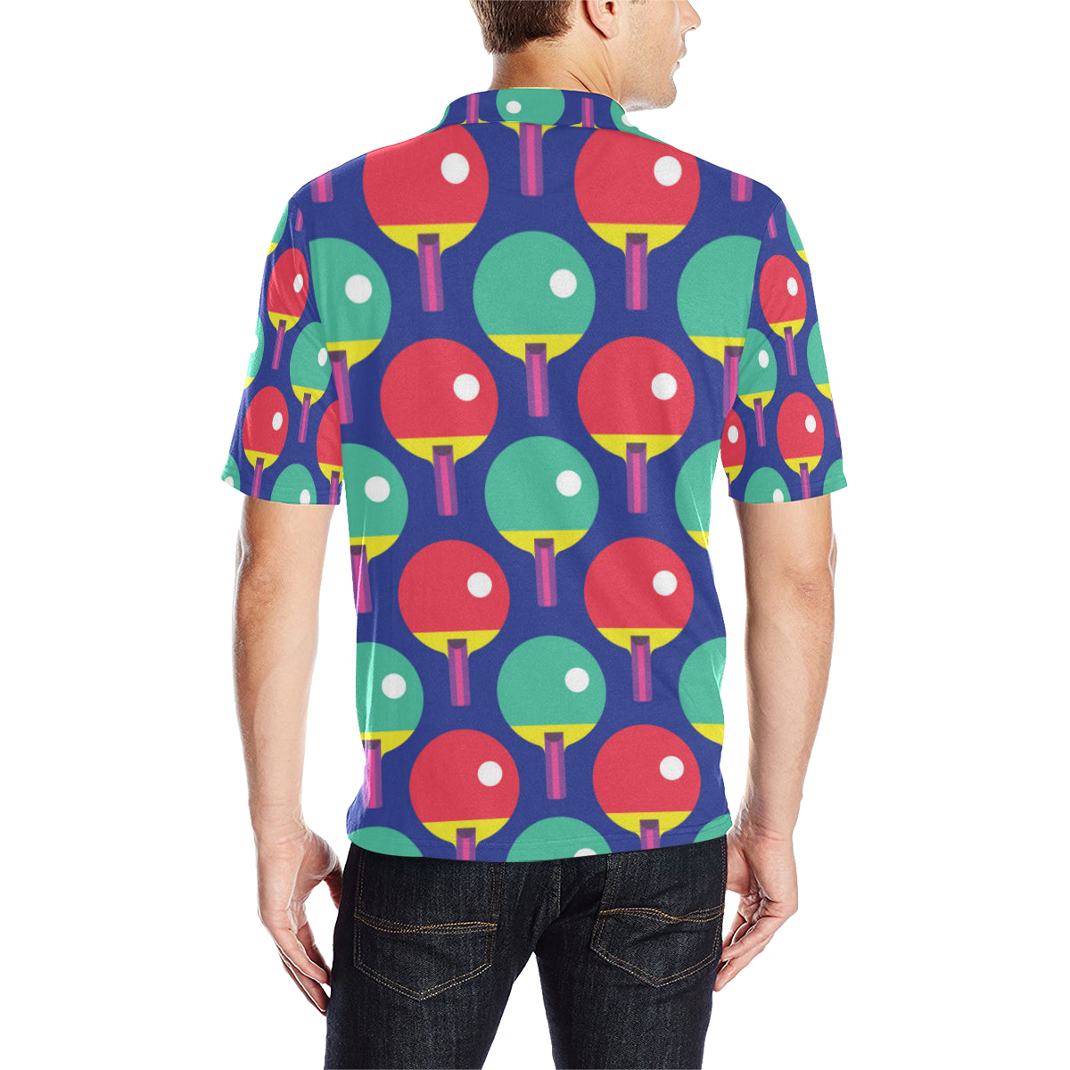 Ping Pong Pattern Print Design A03 Men Polo Shirt
