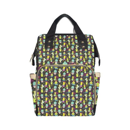 Cactus Neon Style Print Pattern Diaper Bag Backpack