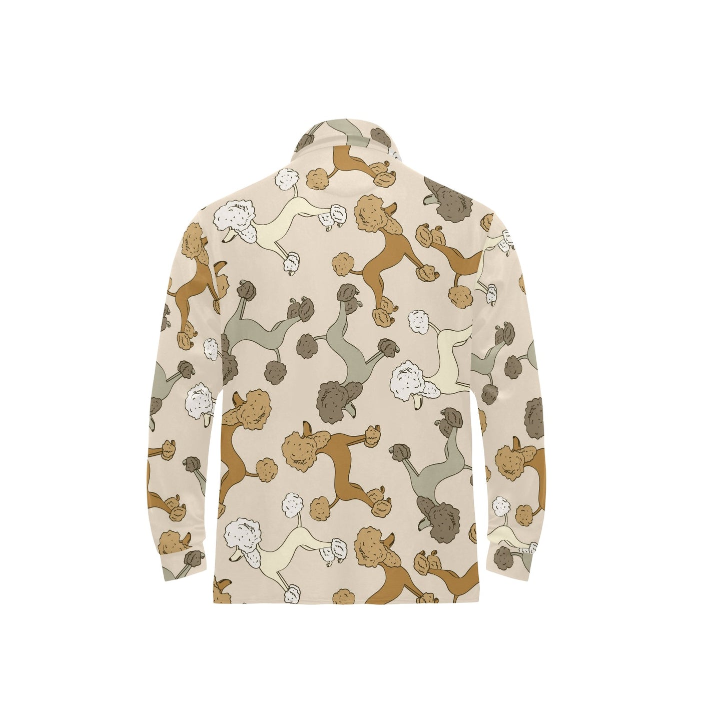 Poodle Pattern Print Design A01 Long Sleeve Polo Shirt For Men's