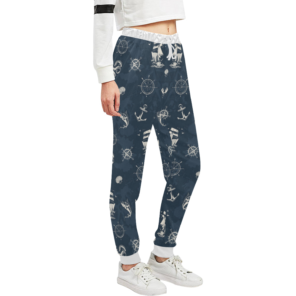 Nautical Sea Themed Print Unisex Sweatpants