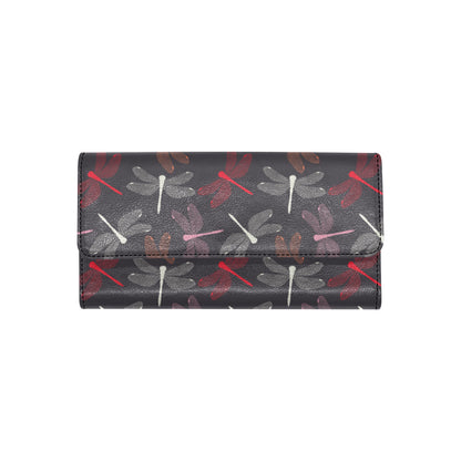 Dragonfly Pattern Print Design 01 Women's Trifold Wallet