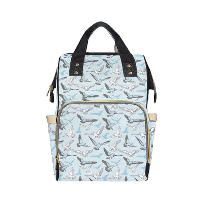 Pigeon Pattern Print Design 03 Diaper Bag Backpack
