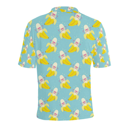 Banana Pattern Print Design BA07 Men Polo Shirt
