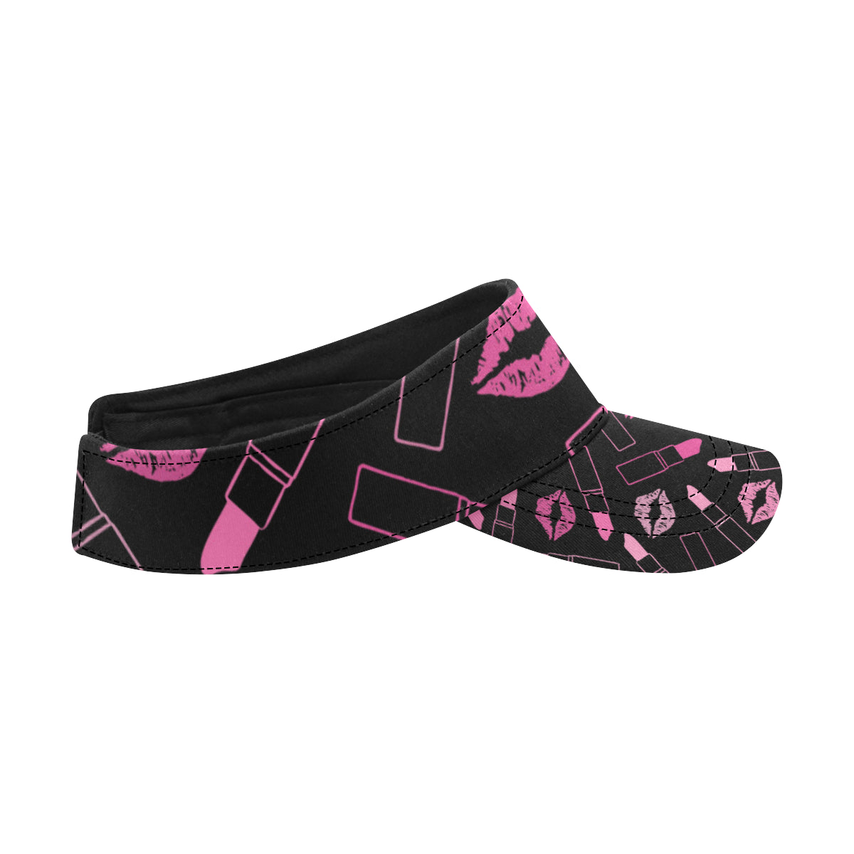 Lipstick Pink Pattern Print Design 01 Unisex Sun Visor