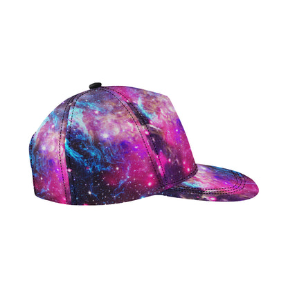 Galaxy Night Purple Space Print Snapback Cap