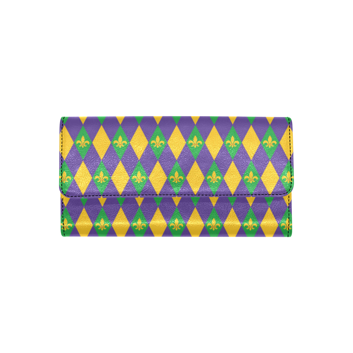 Mardi Gras Pattern Print Design 05 Women's Trifold Wallet