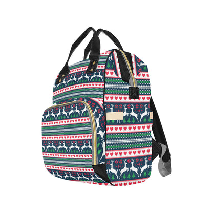 Reindeer Pattern Print Design 03 Diaper Bag Backpack
