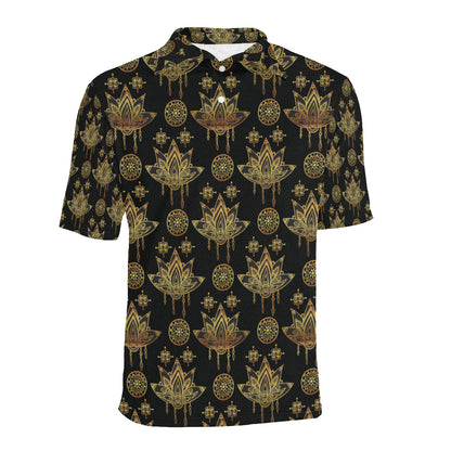 lotus Boho Pattern Print Design LO03 Men Polo Shirt