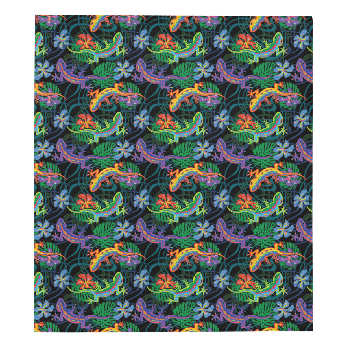 Gecko Colorful Pattern Print Design 01 Premium Quilt