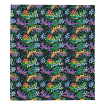 Gecko Colorful Pattern Print Design 01 Premium Quilt