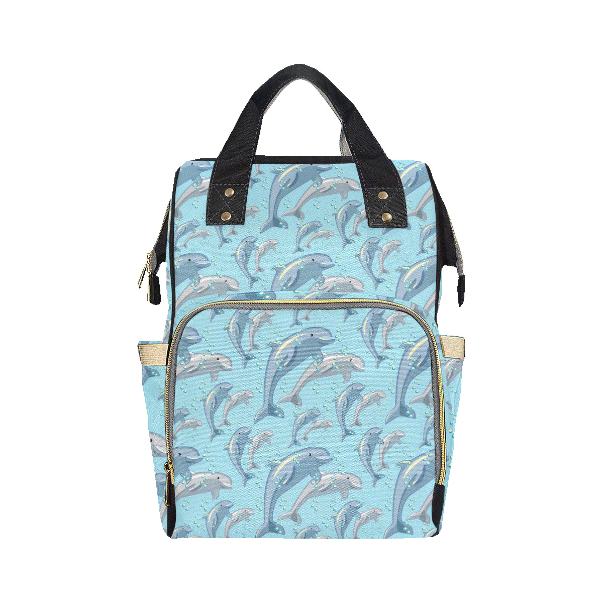 Dolphin Print Pattern Diaper Bag Backpack