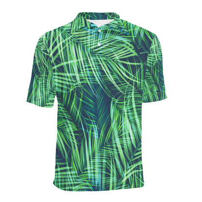 Palm Leaves Pattern Print Design PL02 Men Polo Shirt